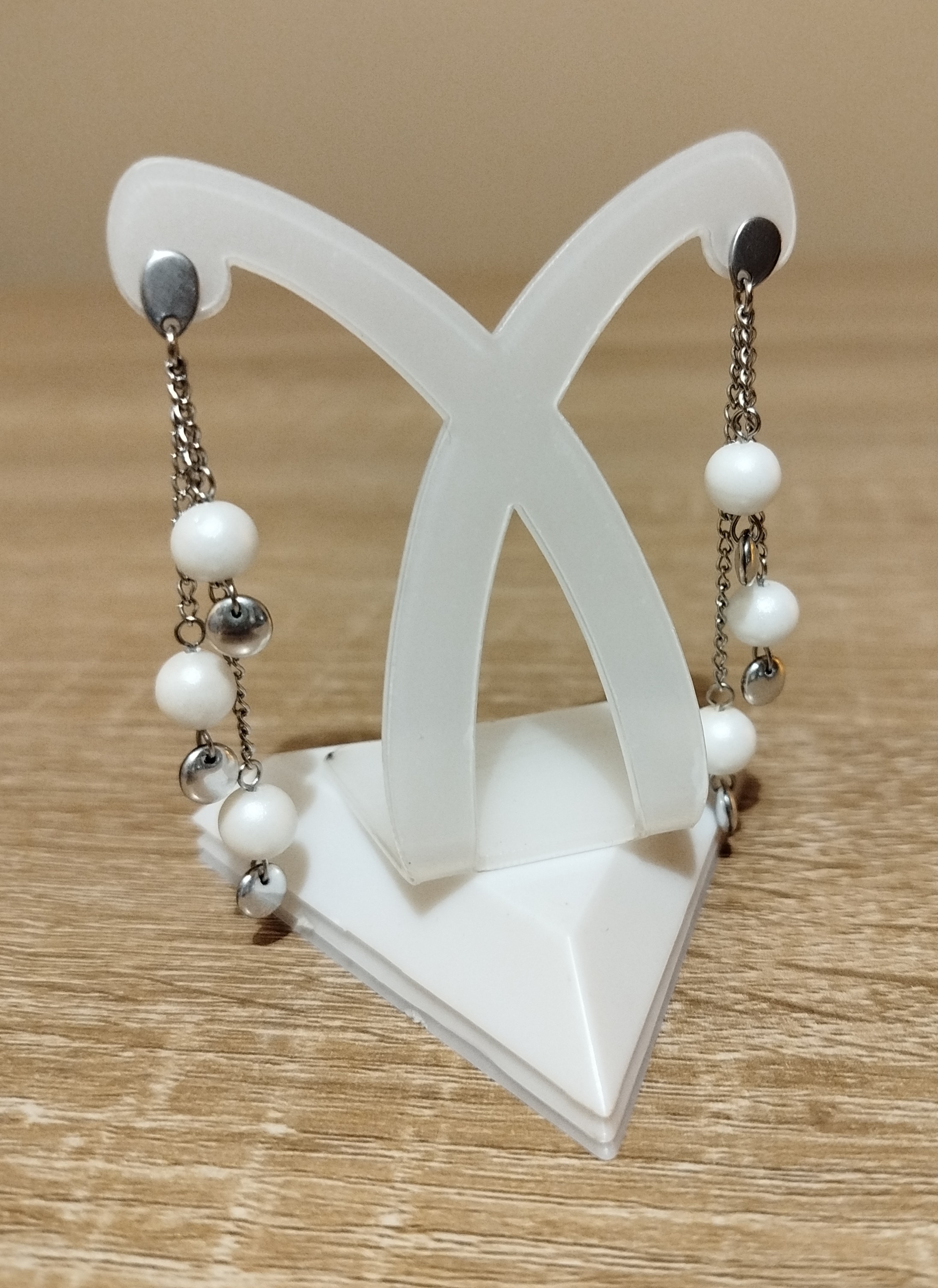Boucles d'Oreilles blanches Kessy – Image 2